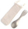 Titanium Camping Cuillère-Fourchette pour Vaisselle Camping, Couvert Camping Réutilisable Résistant à la Chaleur avec Pochette, Couverts Camping Idéals Randonnée et Voyage