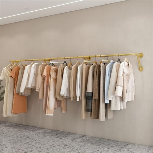 Industrial Pipe Clothes RackWall Mounted Heavy Duty Iron Hanger for Clothing Stores & Laundry Rooms Space Saving Design Sturdy Clothes Rail for Maximum Storage.