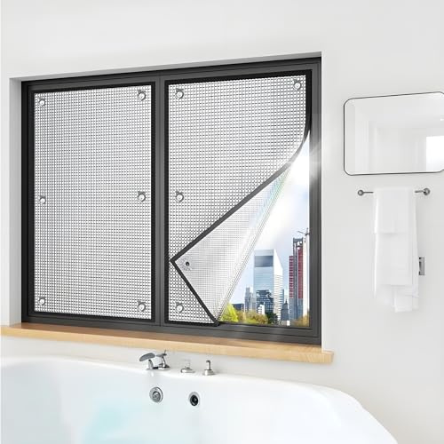 Bathroom Total Blackout Insulation Film Tint, Aluminum Foil Sun Roof Sun Protection Film Shield for Home, Cooling Privacy Reflective Window Sticker, Heat Reflective Glass Sun Visor(Black)