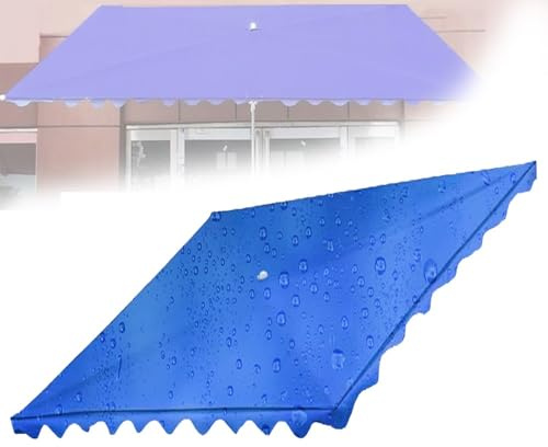 Copertura di ricambio for ombrellone rettangolare, telo di ricambio for ombrellone a 6 stecche da 10'x10', telo di ricambio for ombrellone da giardino anti-UV impermeabile(Blue,3x4m(13'x10' ))
