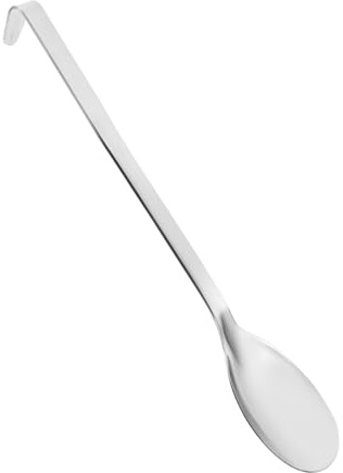 Hemobllo Cuchara Grande Para Servir Gancho, Cuchara Soperas De Acero Inoxidable, Mango Largo, Resistente y Ligera, Utensilio De Cocina Práctico, Uso Buffet y Banquetes,