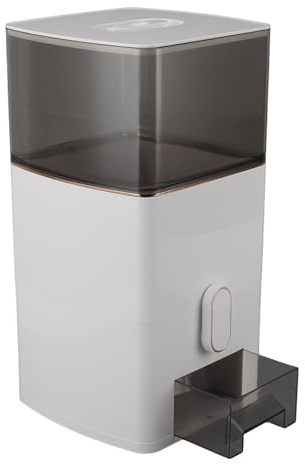 Asixxsix Dispensador de Arroz 13.2lbs, Contenedor de Granos de Gran Capacidad con Tapa COMODO Y Compáctoo Dispensador de Alimentos Secos Cubo de Cereales para El Hogar para Granos (WHITE)