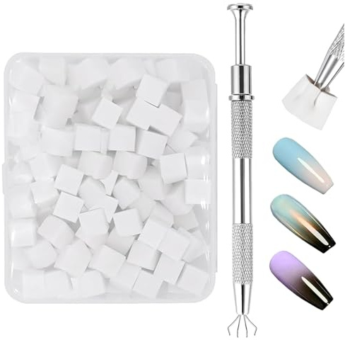 Esponja Para Diseño De Uñas | 200 Unidades De Esponjas Para Acrílico Con Pinza Sostenible | Herramienta de Mezcla para Salon de Belleza Regalo para Mujeres y Familia