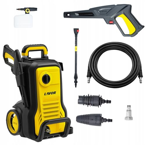 LAVOR Idropulitrice ARROW 180 BAR MAX, 2500 W, modello 2024, pompa in alluminio, schiuma 0,9 l, tubo da 8 m, ASS e pistola migliorati, adattatore in ottone