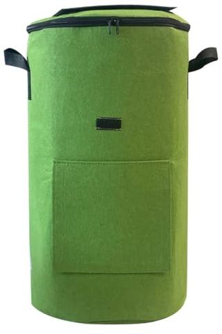 Vilgftyiet Bolsa de abono no tejida para residuos de jardín, hojas y restos de cocina, bolsa de fermentación de fertilizantes orgánicos, compatible con contenedores de compost, color negro/verde