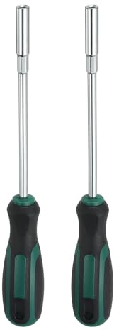 QUARKZMAN 2 Pcs Con Mango Antideslizante Llave De Bites Verde/Negro | Llave Para Tuercas Métrica 5mm CR-V Punta No Magnética Eje Hueco Destornillador Hexagonal, Para Reparación De Automóviles