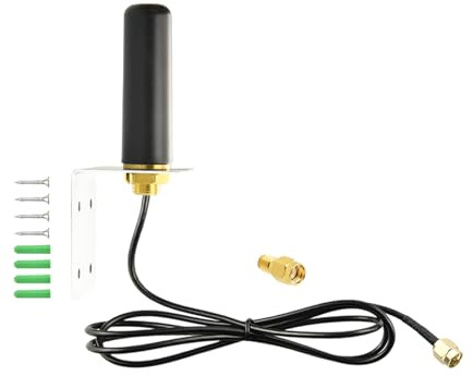 BOOBRIE Dualband-WLAN-Antenne 2,4 GHz, 5 GHz/5,8 GHz Rundstrahl-WLAN-Antenne 5 dBi SMA-Stecker und RP-SMA-Stecker-Adapter für WLAN-Router, Hotspots, PCI-Karten und IoT-Gateways