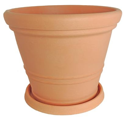 Pflanzkübel Milano mit passendem Untersetzer in versch. Farben und Größen, Farbe:impruneta, Durchmesser:35 cm