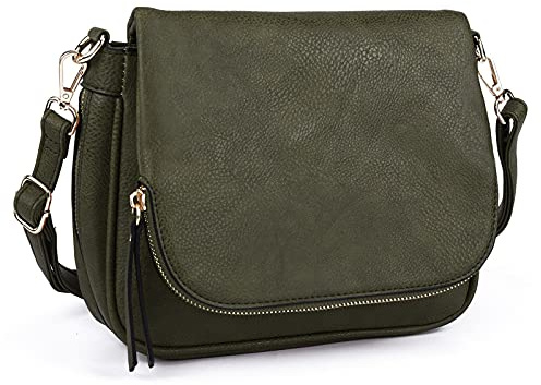 GLITZALL Crossbody-Taschen für Damen, kleine Umhängetaschen und Schulter-Handtaschen mit mehreren Taschen, PU-Leder, Grün, Small