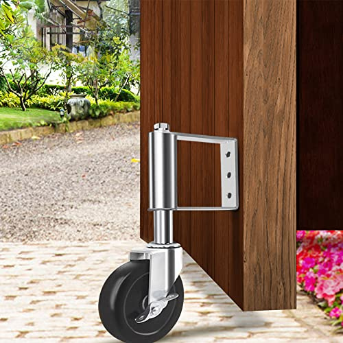 Gefederte Torrollen, alterungsbeständig, Gummi-Türrollen, robuste Rollen mit Universal-Montageplatte für Holztore, 12,7 cm