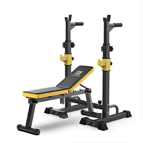 YYDS Workout Squat Rack Stands,250 kg Maximale BelastungAdjustable Squat Barbell Bar Power Stand Weight Bench Weight Lifting Bed Free-Press Bank Home Gym Equipment Equipment (Farbe: Schwarz)