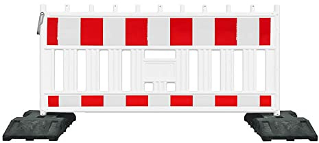 TMS PRO SHOP RSA-Komplett-Set, Schrankenzaun FUTURE mit Fußplatten, RA2, 2,15 x 1,11 m aus Stahl, Kunststoff, Art.-Nr. 609441 | Schrankenzaun | Absperrschranke | Absperrzaun