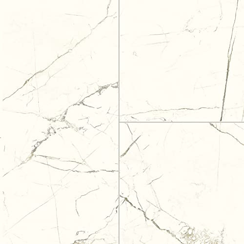 247Floors Marble Tile Effect Apex Vinyl Flooring 2.6mm Thick Anti-Slip Lino for Bathroom Kitchen Hall (White Marble Tiles, 2m x 2m)