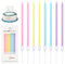 DONQL 16pcs Candele di Compleanno Arcobaleno Colori Pastello, Candeline Compleanno Lunghe con Supporto, Candele per Feste, Compleanni per Bambini e Adulti, Decorazioni Torta Compleanno, Nozze, Pasqua