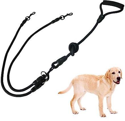 Fayemint 2-in-1 Hundeleine, Schwarz, Abnehmbar, für Spaziergänge, Jogging, Training, Geeignet für Mittlere und Kleine Hunde, Viele Arten von Haustieren (0.32KG)