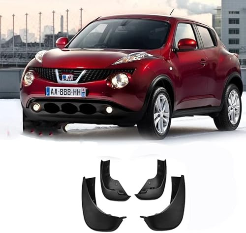 AMPACO 4 Pezzi Parafanghi per Auto per Nissan Juke 2010-2014, Car Gomma Parafanghi Paraspruzzi Decorare, Resistente Impermeabile Anteriore Posteriore Paraschizzi
