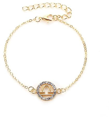 LODMLOER Zwölf Sternzeichen-Armband Mit Diamanten – Modisches Armband Mit Rundem Ausschnitt, Widder, Stier, Zwillinge, Krebs, Löwe, Sternzeichen, Schmuck, Studentenpaar, Geschenk