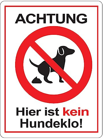 RDLCAR Achtung! Keine Hundetoilette! Schilder, Streu und Hundekot nicht erlaubt, Hundekotschilder, selbstklebende Aufkleber, 300x400x5mm, 1er-Pack