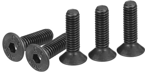 DTGN 100er Packung Sechskantschrauben mit Zylinderkopf schwarz beschichtet | M4-0.7x12mm, Senkkopfschrauben, Kohlenstoffstahl, Vollgewinde