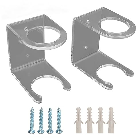 Tissting 2 Stück Baseballschläger Halter, Vertikale Baseballschläger Wandhalterung Display Stand Acryl Baseball Halter Rack Bat Regal für Home Stadium Office Kollektion(Transparent)