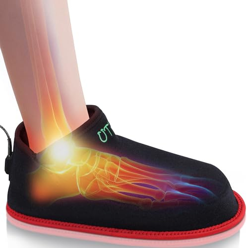 UTK Red Light Therapy for Feet, 660nm & 850nm Infrared Red Light Therapy Shoe, Full Wrapped for Foot, Heel and Ankle with Pulse Mode (1 Pack)