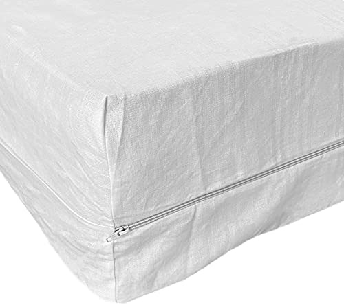 LARA MORADA - Coprimaterasso una piazza e mezza, con zip, 100% Cotone, 120X200+25 CM - coprimaterasso antiacaro con cerniera, ipoallergenico, facile pulizia (Una Piazze e Mezza, Con Zip)