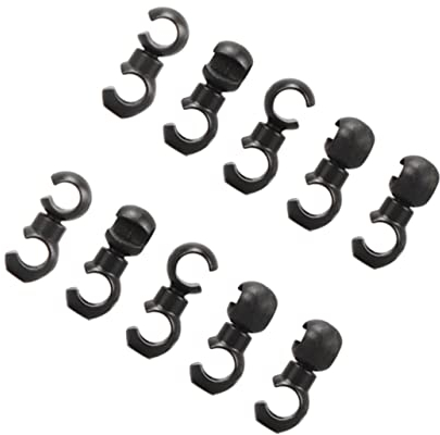 IWOWHERO 10 Stück Mittig Drehbare C/s Haken Clips Aus Robustem Kunststoff Fahrradleitungsklemme Schwarz Kabelhalter Bremsschaltzug Fahrrad Mountainbike Rennrad Citybike