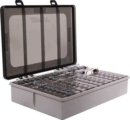 BKK Angelbox mit Angelhaken, Boxen mit Trennwänden, OCD Tackle Storage Organizer-System – voll beladen (enthält alle Armor-Point-Haken und Zubehörboxen)