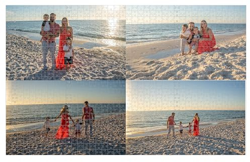Fotopuzzle Selbst Gestalten,Puzzle Personalisiert,120 500 1000 Teile,Fotopuzzle Mit Eigenem Bild Text Namen Geschenk für Familienporträt Puzzle Geschenk (4 Bild, 1000 pcs)