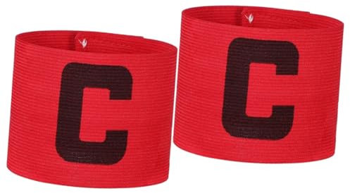 Yardwe 2 Stück Kapitänsbinden Fußballarmbänder Kapitänsbinden Kinder Teppichband Kapitänsbinden Jugendspieler Kapitänsbinden Athletisch Kind Mädchen Fußball Kapitänsbinden Sport Rot
