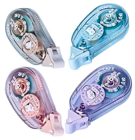 STOBOK 4stücke Doppelseitiges Klebeband Für Scrapbooking Klebeband Roller Transparentes Selbstgemacht Basteln 4 Farben (blau Pink Violett Braun)