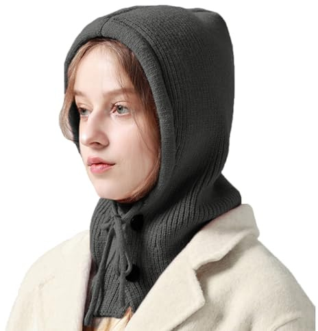 YAMEE Winter-Sturmhaube aus Strick Damen Warme,Wintermütze Herren Mode Weich Hautfreundlich,Nackenwärmer Winddichte Kapuze für Damen,Fahrrad-Skimaske,Gestrickte Gesichtsabdeckung für Sport im Freien