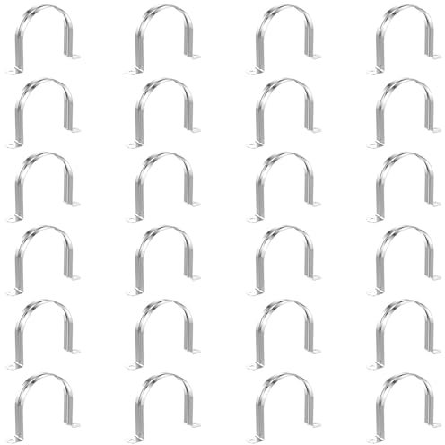 SEKSUALA Rohrschellen, U-Rohrschelle aus 304 Edelstahl, 75 mm, U-Rohrschelle mit zwei Löchern, starres Rohr, Metallrohr, Spannclips, U-Rohrschelle, strapazierfähig, 24 Stück