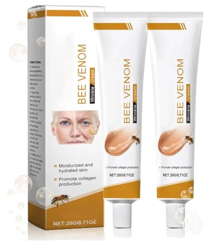 2 Stück Furzero Bienengift-Faltenentfernungscreme, 20g Furzero Bienengift Anti-Falten-Creme, Bee Venom Anti-Falten-Creme, Anti-Falten-Feuchtigkeitscreme für Gesicht, Hals und alle Hauttypen