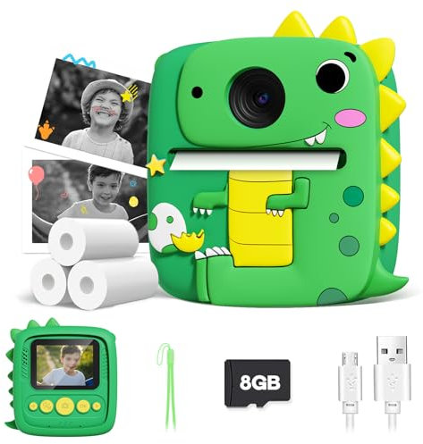 Kids Camera Instant Print, 1080P Kids Digital Camera, Girls Boys Toys Age 3-9, Christmas Birthday Gifts Toys for 3 4 5 6 7 8 9 Year Old Boys Girls (Green)