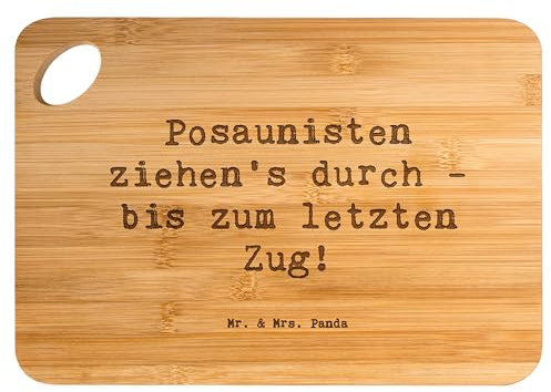 Mr. & Mrs. Panda Holzbrettchen Spruch Trombone Durchzieher - Geschenk, Frühstücksbrett, Lernen, Trombonist, klassisch, Küchenbrett, Musikinstrument, vesperbrett, Zugmechanismus, Instrument, Musik