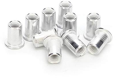 Écrou à Rivets M6, écrous de Quincaillerie, écrou d'insertion fileté, 200 Pièces, écrou à Rivets Professionnel en Aluminium, Accessoire de Fixation d'écrou à Rivets M6