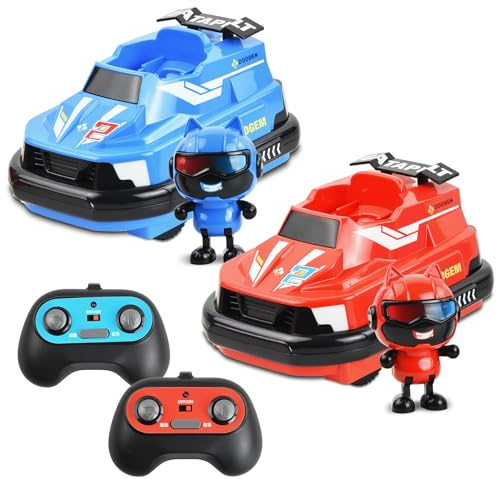 Mapille 2 Piezas Coche de Parachoques con Control Remoto, Coche Teledirigido para Niños, Coche de Juguete de Colisión, Coche de Choque de Muñeca de Eyección, Coches de Choque de Batalla Teledirigidos