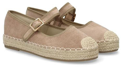 shoes&blues.es Bailarina Alpargata de Mujer con Yute, Diseno Moderno con Puntera Bordada y Cierre de Hebilla para un Ajuste Comodo, Ideales para Primavera-Verano.