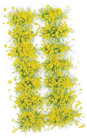Gadpiparty Touffes d'herbe Artificielles pour Maquette De Fleurs Miniatures Jaunes Matériaux De Décoration Extérieure pour Modélisme 1:35/1:48/1:72/1:87 pour Jardins Miniatures Et Paysages