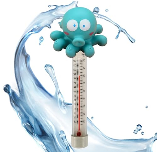 Schwimmende Wasserthermometer, Wasser Temperatur Thermometer, Schwimmende Pool Thermometer, Bruchsicheres Schwimmbadthermometer mit Seil, für Innen und Außen Pools, Aquarien, Fischteiche