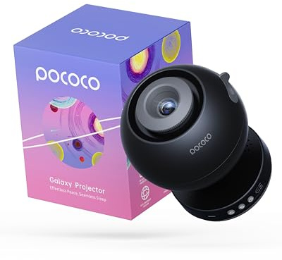 POCOCO Projecteur Ciel Étoilé Veilleuse Enfant, Projecteur Galaxie pour Chambre & Planétarium Domestique, Projecteur Ciel Étoilé pour Enfants avec 2 Disques, Gift Idéal pour Anniversaire & Fêtes