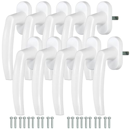 KOTARBAU® 10er Set Fenstergriff - Balkontürgriff – Druckknöpfe – PVC - 35 mm – Weiß - Terassentürgriff – Universal – Einfacher Einbau - Wetterfestes Material