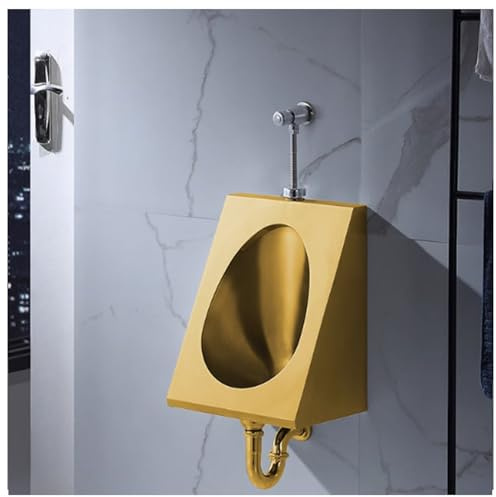 Orinatoio sospeso da uomo in acciaio inossidabile 304 ad alta efficienza, orinatoio per uso commerciale e residenziale per casa/hotel, finitura oro durevole ed elegante