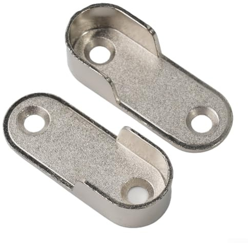 Zilimontt Lot de 8 supports de tringle en alliage de zinc pour penderie - 16 mm de diamètre - Support de tube robuste avec trois trous pour tringle à vêtements dans les armoires et