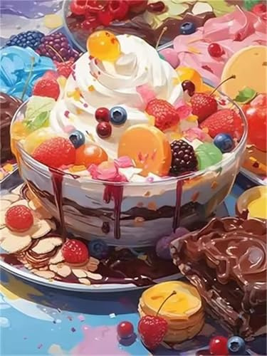 Puzzle 1000 Teile für Erwachsene, Joghurt-Frucht-Dessert 75x50cm Puzzle Erwachsene 1000 Teile Lernspiel Herausforderung Spielzeug, Geschicklichkeitsspiel für die ganze Familie