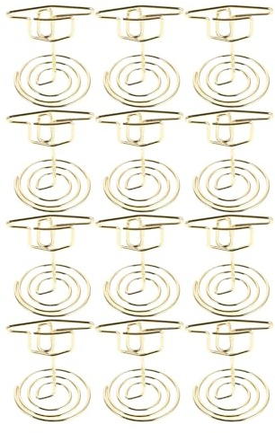 Alipis 12 Piezas Portatarjetas de Mesa con Clip de Alambre Forma de Birrete Soporte Estable para Números de Mesa Carteles y Notas para Bodas Graduaciones y Recepciones de Unidades Doradas