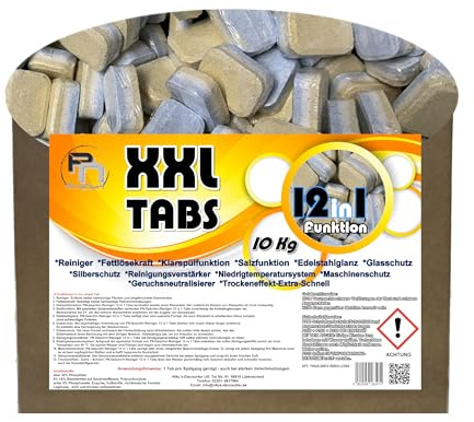 10 Kg 12in1 Spültabs ca 500 Spülmaschinentabs in wasserlöslicher Folie Spülmaschinen Tabs Geschirrspültabs