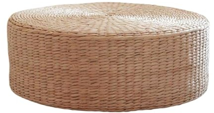 L6NqIAG Cuscino da seduta in paglia Cuscino da pavimento in paglia naturale, pouf intrecciato, cuscino for seduta patio, yoga, adorazione, tappetino piatto for esterni e interni