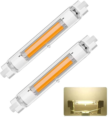 Dvnoua R7S LED 118mm, 30W LED Dimmbar Ersatz 300W Halogen Leuchtmittel, Naturweiß 4000K, 3000 Lumen, Kein Flackern 360°Abstrahlwinkel, Beleuchtung für Zuhause, 2 Stück